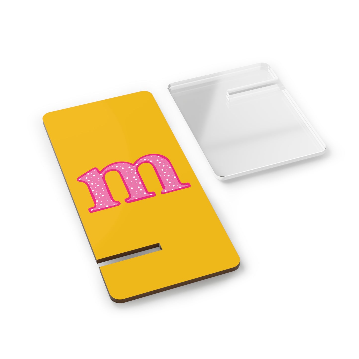 Personalized Smartphone Display Stand, Cute Mobile Holder, Desk Accessory, Yellow Phone Stand, Custom Phone Holder for Gifts