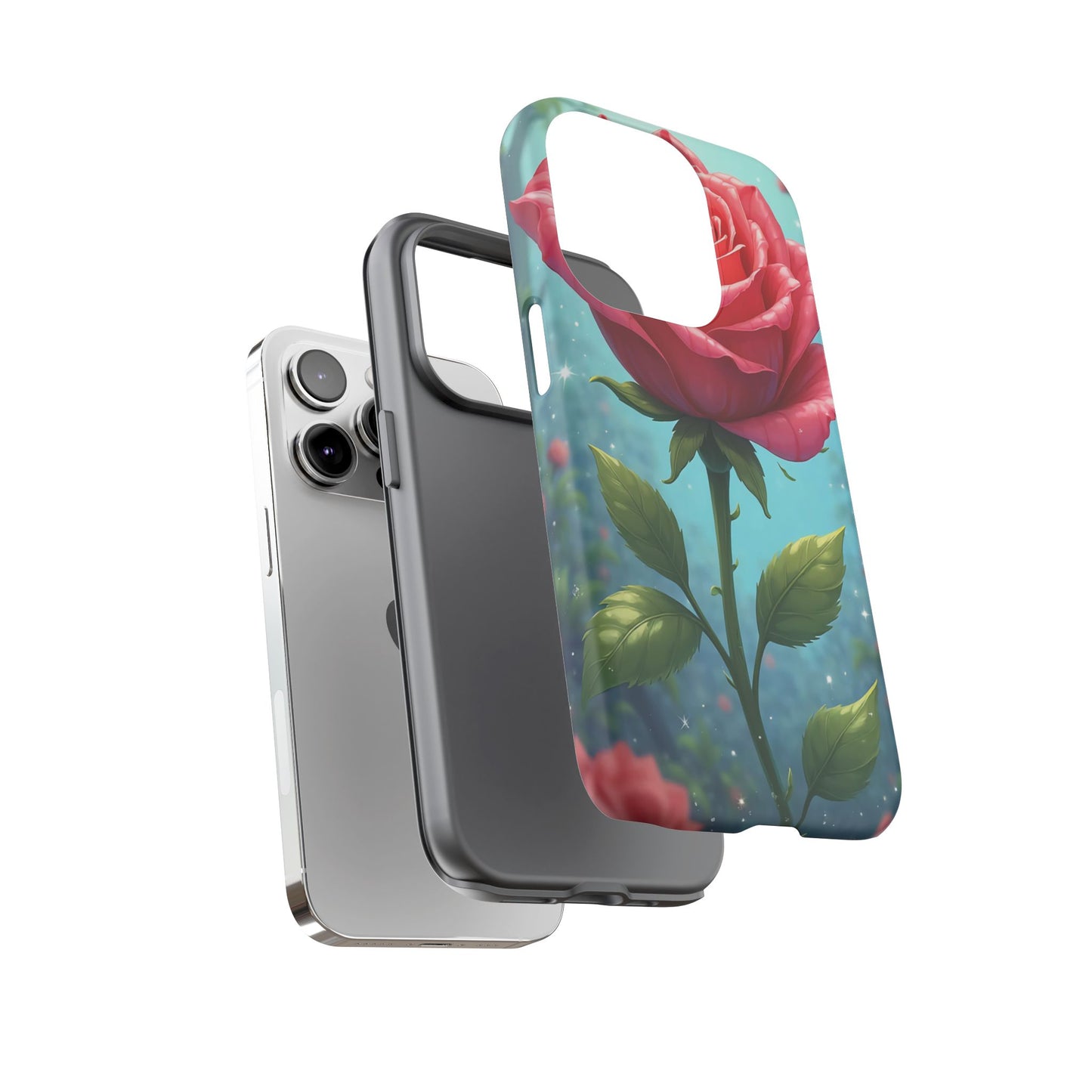 Floral Phone Case, Tough Cases with Elegant Rose Design, Stylish iPhone Cover, Rose Flower Gift for Nature Lovers, Unique Mobile Accessories