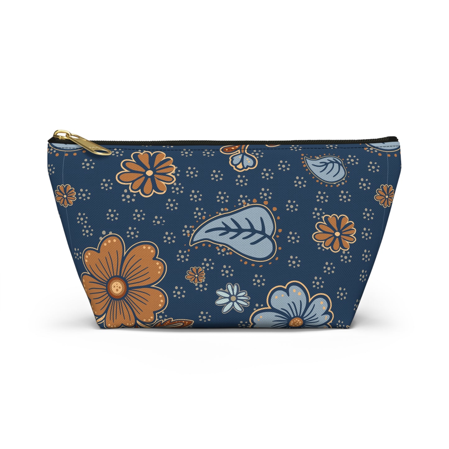 Floral Accessory Pouch, Makeup Bag, Travel Organizer, Gift for Her, Floral Print, T-bottom Pouch, Cosmetics Case