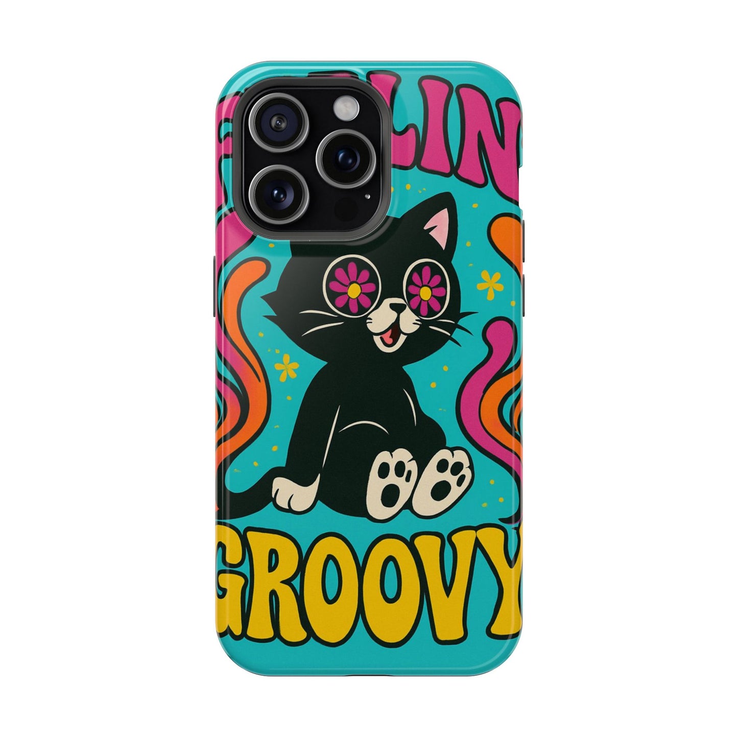 Groovy Cat Magnetic Impact-Resistant Phone Case