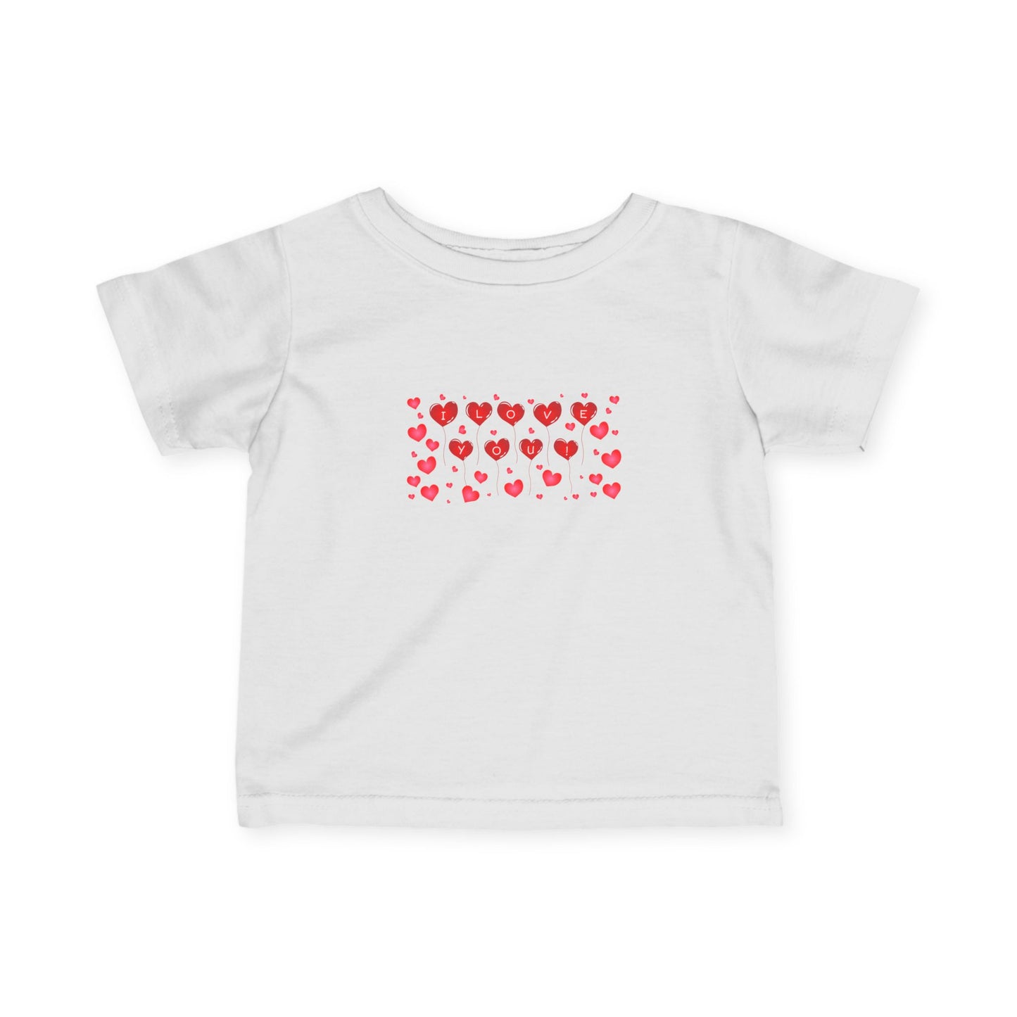 Infant Tee — Red Heart Pattern Baby Shirt (Valentine’s Day)