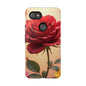 Floral Phone Case with Red Rose Design, Tough Phone Cover, Flower Print, Gift for Her, Stylish Accessory, Floral Aesthetic
