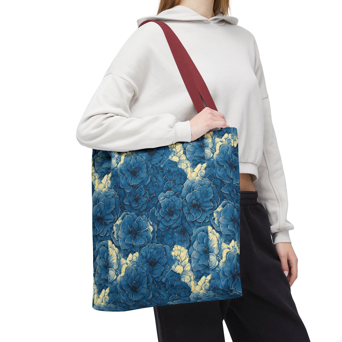 Floral Blue Peony Tote