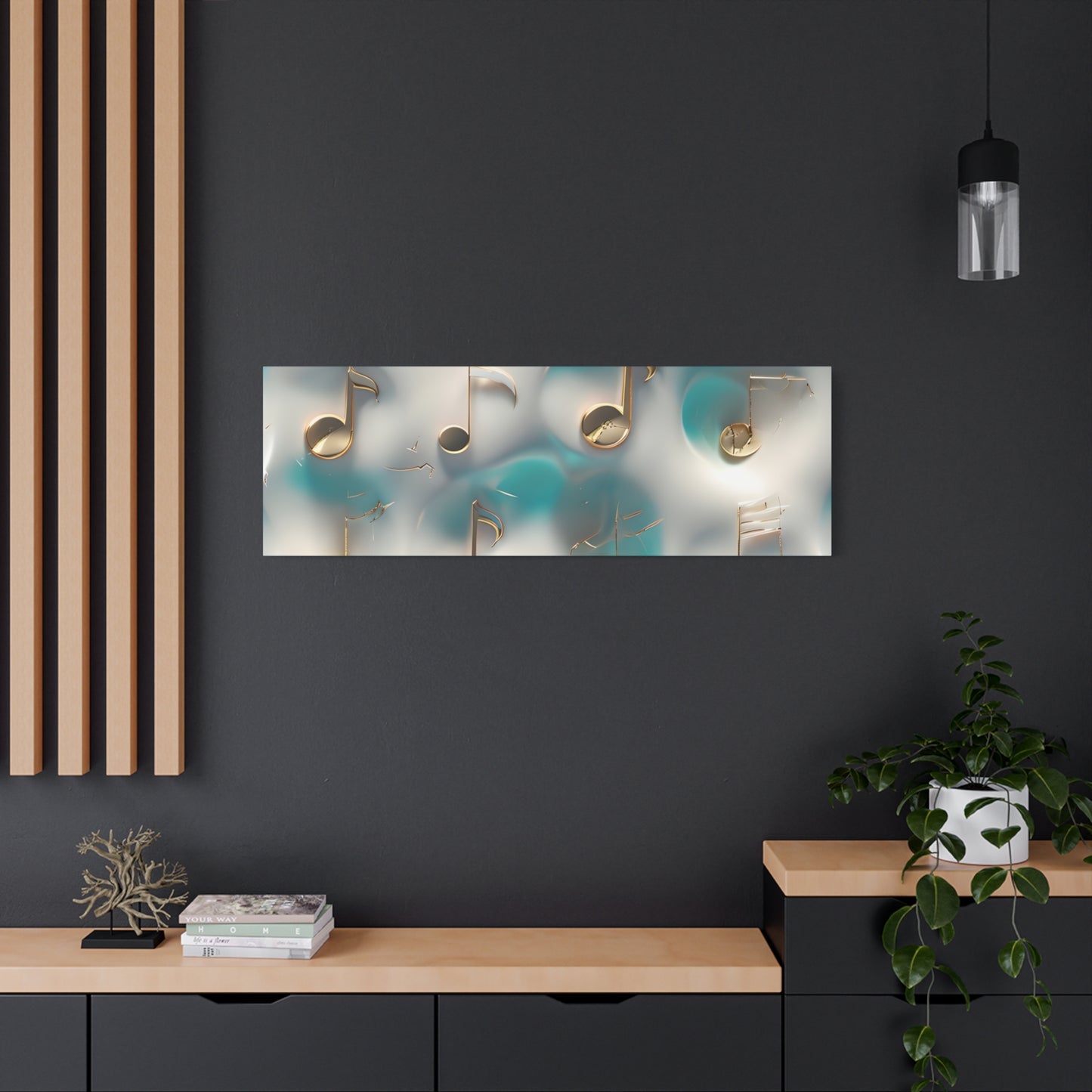 Musical Notes Wall Art Canvas, Elegant Home Decor, Perfect for Musicians, Music Lovers, Gifts for Music Teachers, Unique Art Piece