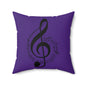 Musical Note Pillow | Purple Treble Clef Cushion, Music Lover Gift, Home Decor, Unique Accent Pillow, Concert Decor, Birthday Present