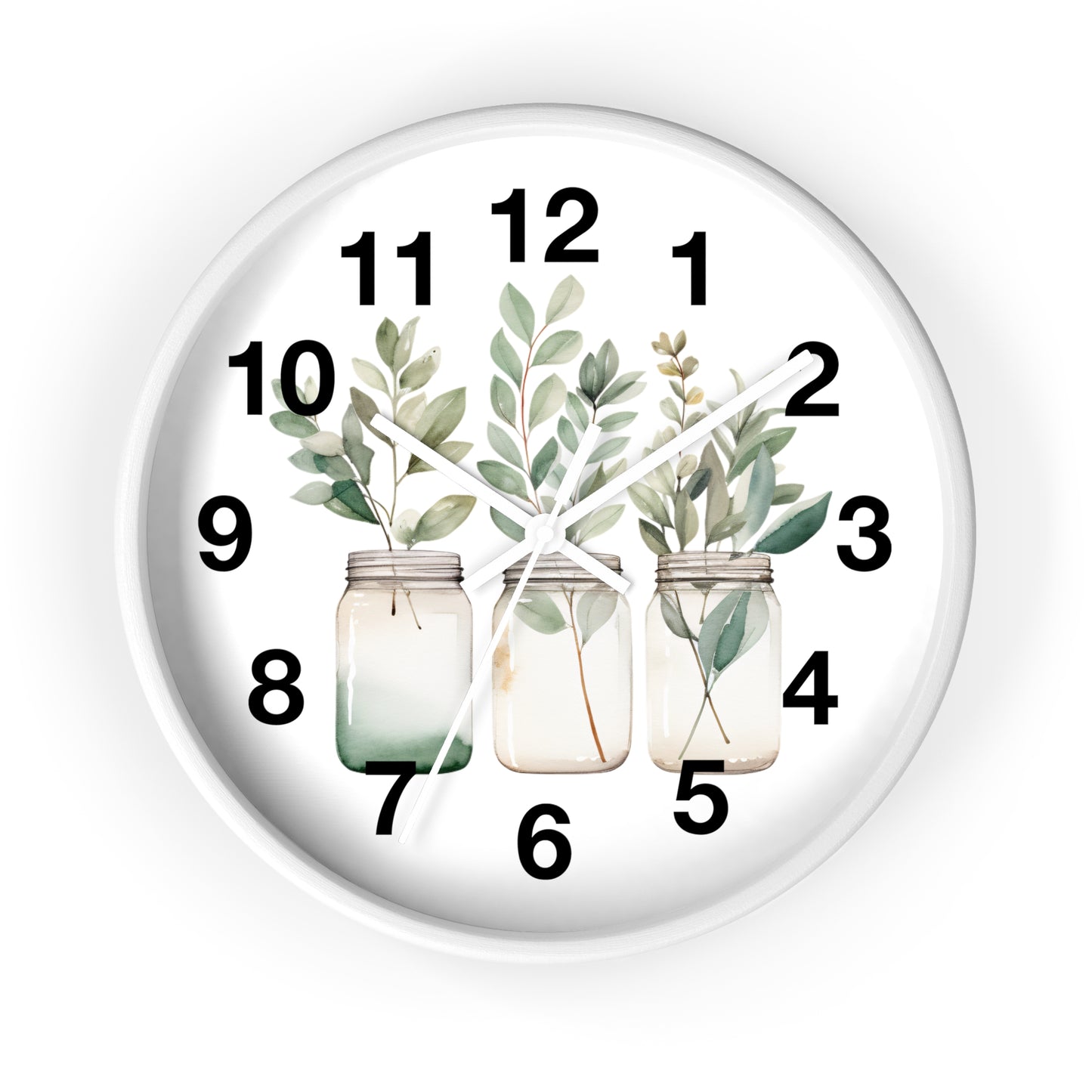 Botanical Wall Clock - Home Decor, Gift for Plant Lovers, Modern Art, Housewarming, Eco-Friendly Design