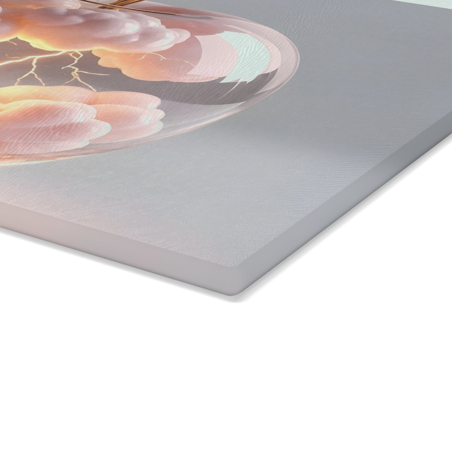 Artistic Glass Cutting Board with Apple Design, Unique Kitchen Decor, Gift for Foodies, Home Chef Accessory, Wedding Registry Essentials