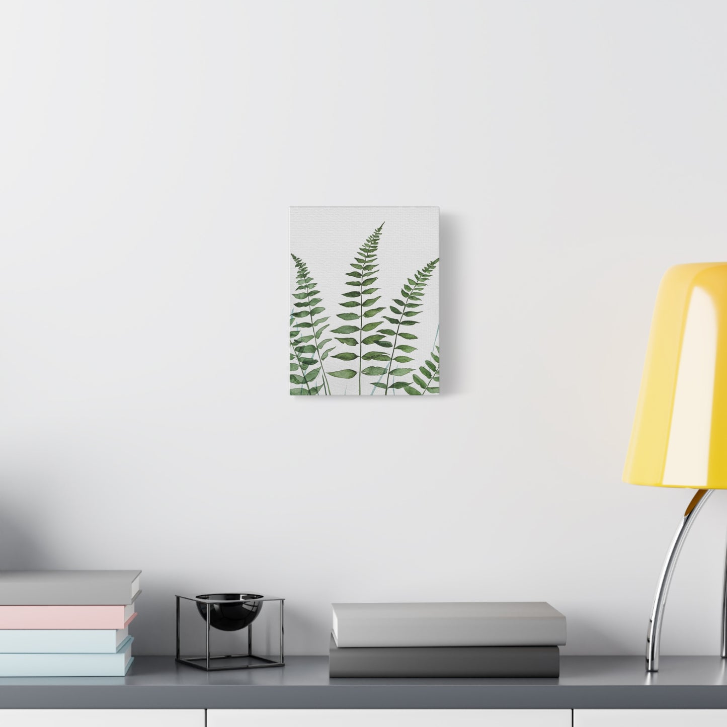 Fern Watercolor Canvas Art – Botanical Matte Stretched Wall Print