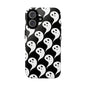 Ghost Pattern Phone Case, Cute Ghost Cell Phone Cover, Halloween Accessory, Spooky Gift, Black and White Phone Case