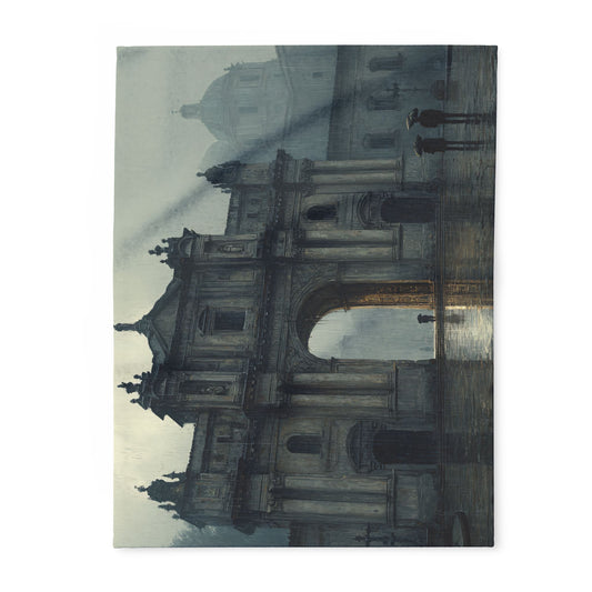 Cozy Arctic Fleece Blanket with Artistic Architecture Design, Soft Throw Blanket, Home Decor, Gift for Art Lovers, Warm Bedding