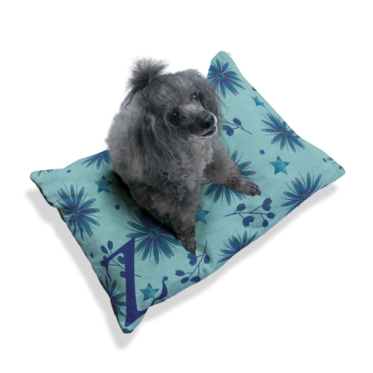 Floral Pet Bed with Personalized Initial, Cozy Dog Cat Pillow, Custom Pet Accessories, Comfortable Pet Sleeping Space, Pet Gift for [...]