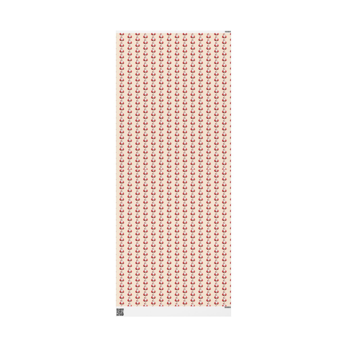 Santa Pattern Wrapping Paper Roll — Vintage Christmas Gift Wrap