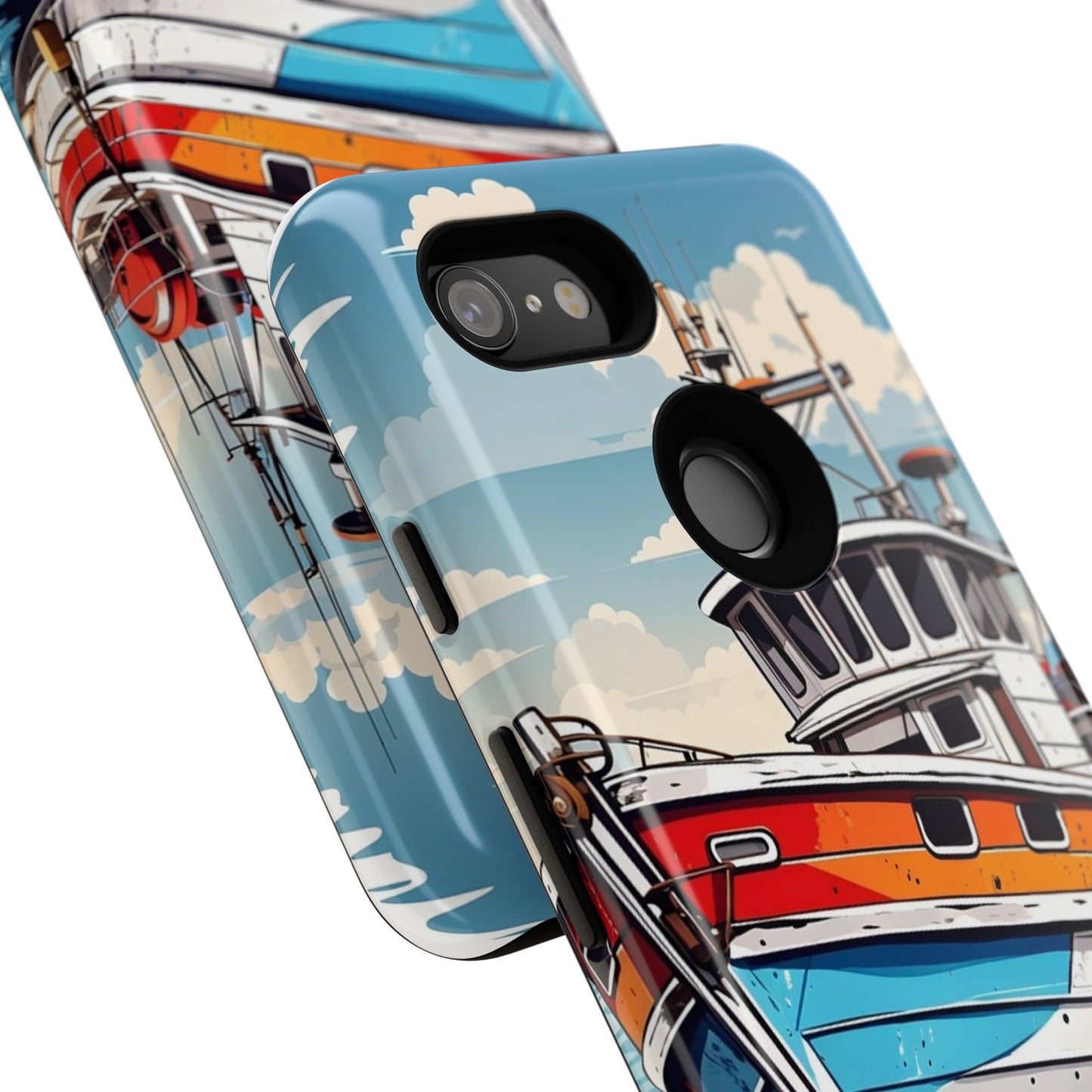 Colorful Fishing Boat Phone Case | Nautical Gift, Marine Design, Coastal Aesthetic, Summer Vibes, Sea Lover's Accessory
