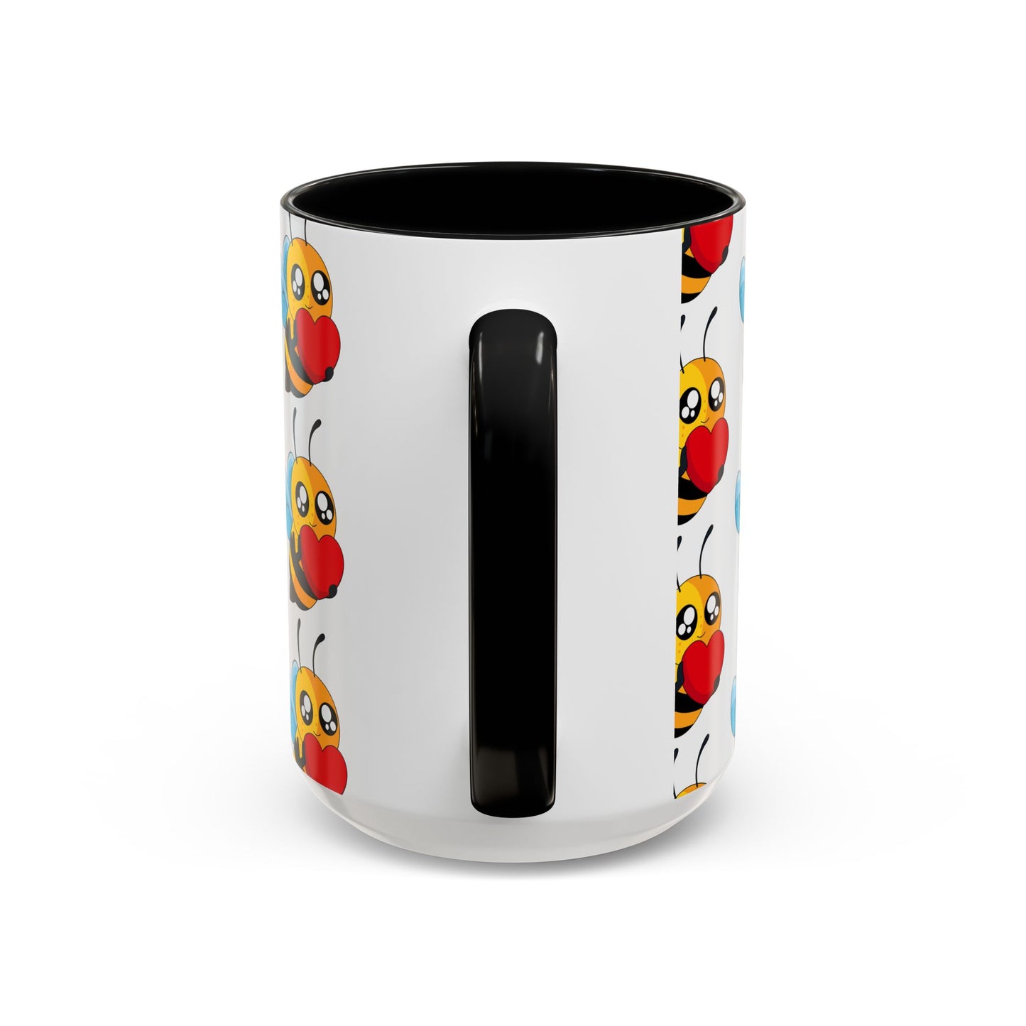 Cute Bee Love Accent Coffee Mug,  Cute Floral Mug, Cheerful Bee Design