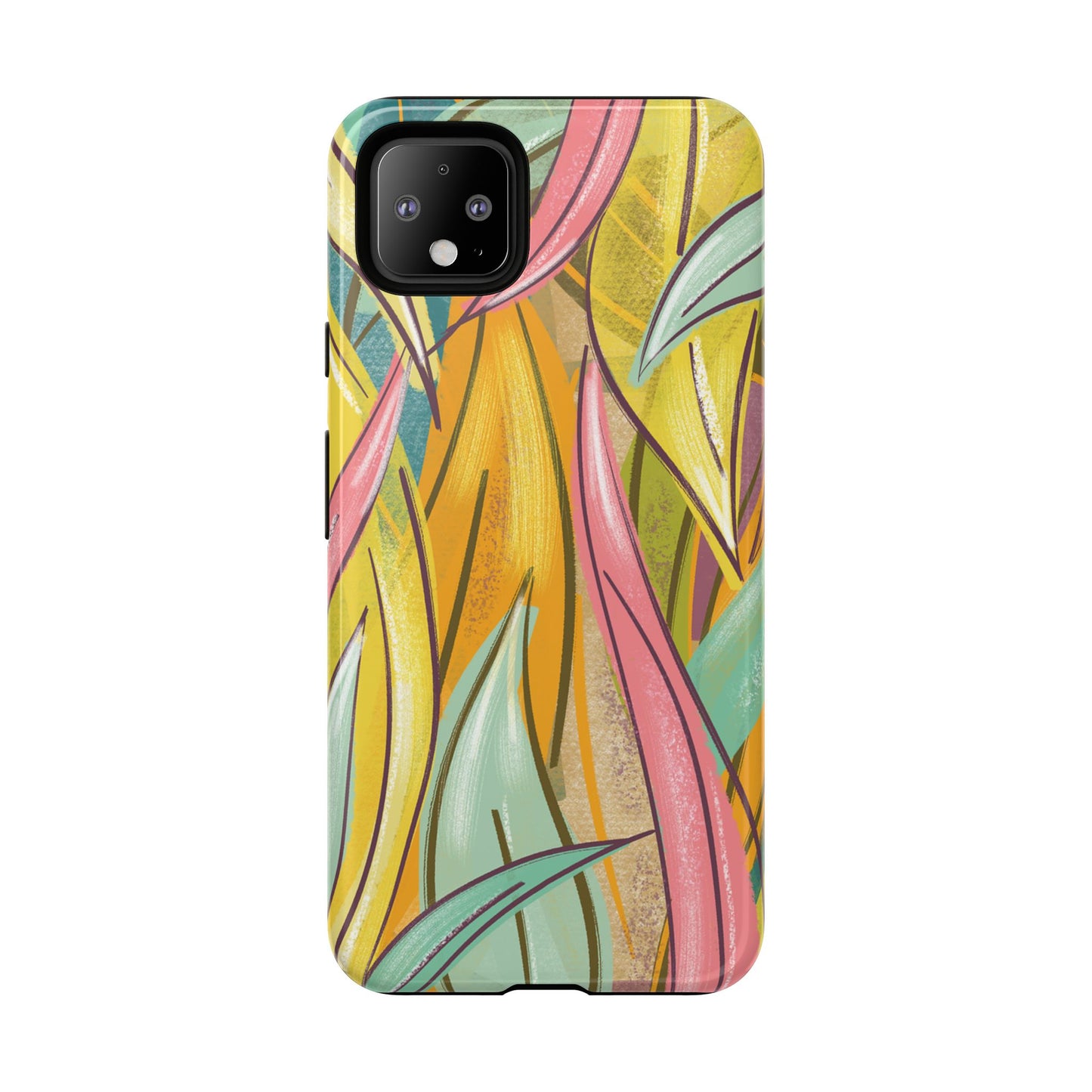 Vibrant Phone Case with Colorful Leaf Design, Tough Cases for Nature Lovers, Eco-Friendly Gift, Summer Vibes, Floral Phone Cover