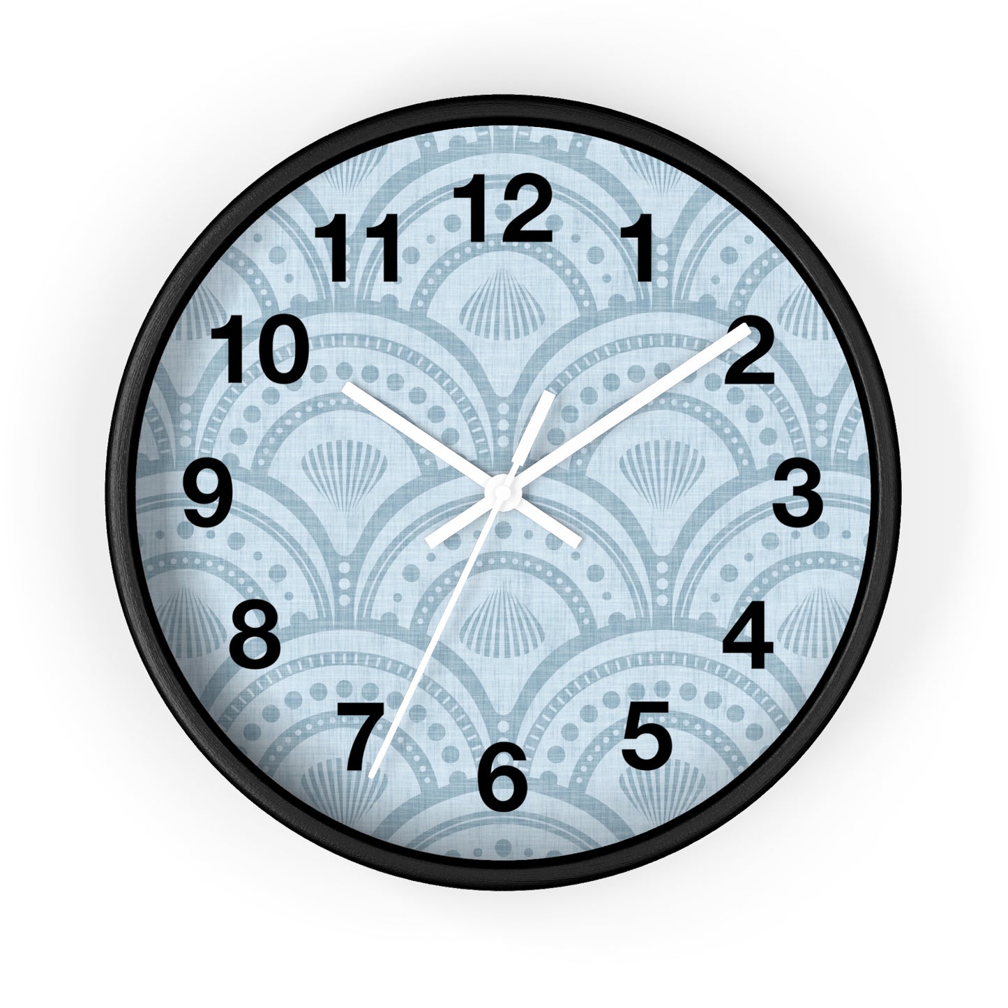 Coastal Blue Art Deco Wall Clock