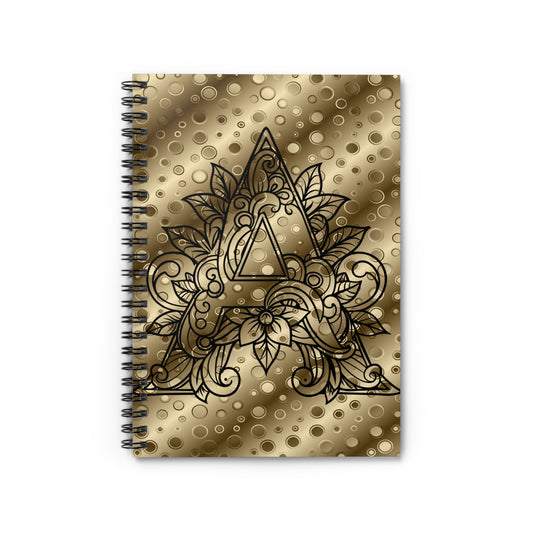 Gold Mandala Monogram A Spiral Notebook — Ruled Journal for Notes & Sketches