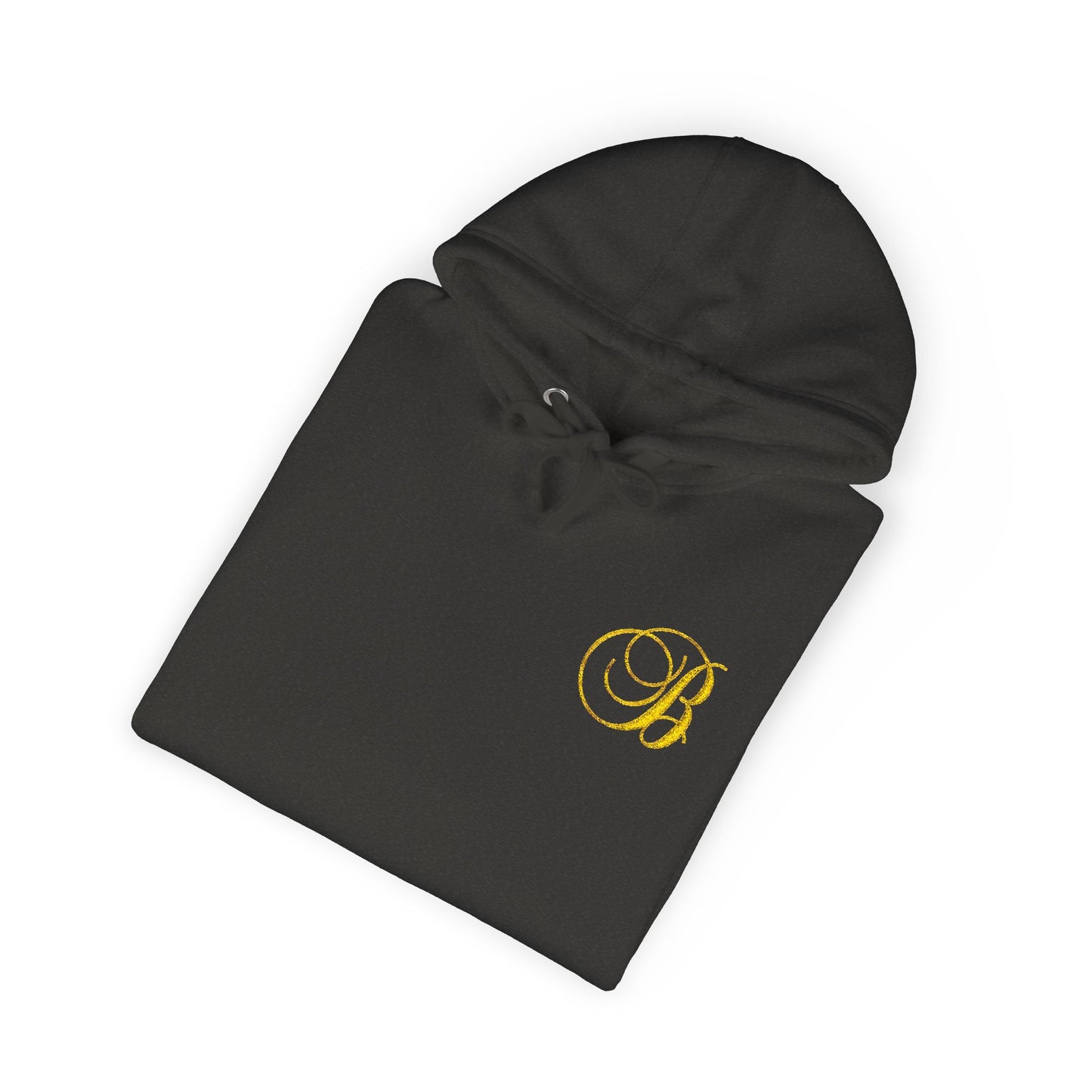 Coral Gold Floral Initial Hoodie — Monogram 'B' Casual Pullover