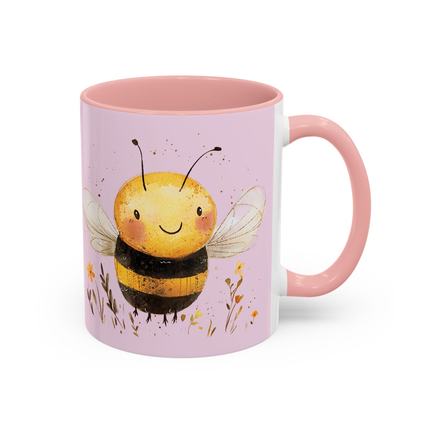 Cute Bee Accent Coffee Mug for Nature Lovers, Fun Bee Design, Gift for Friends, Bee Themed Kitchenware, Bee Lover's Mug