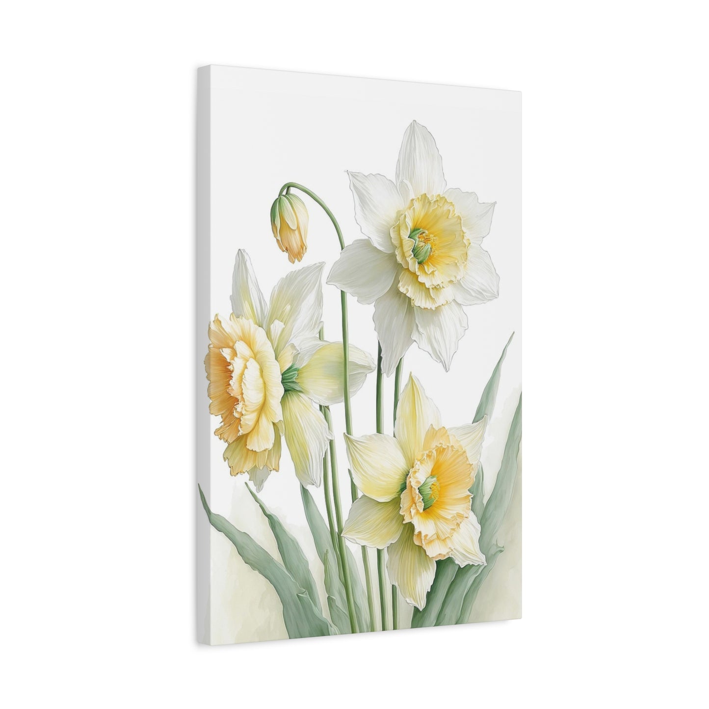 Matte Canvas, Stretched, 1.25" beautiful flowers white and yellow.