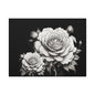 Monochrome Rose Canvas Print — Black & White Floral Wall Art