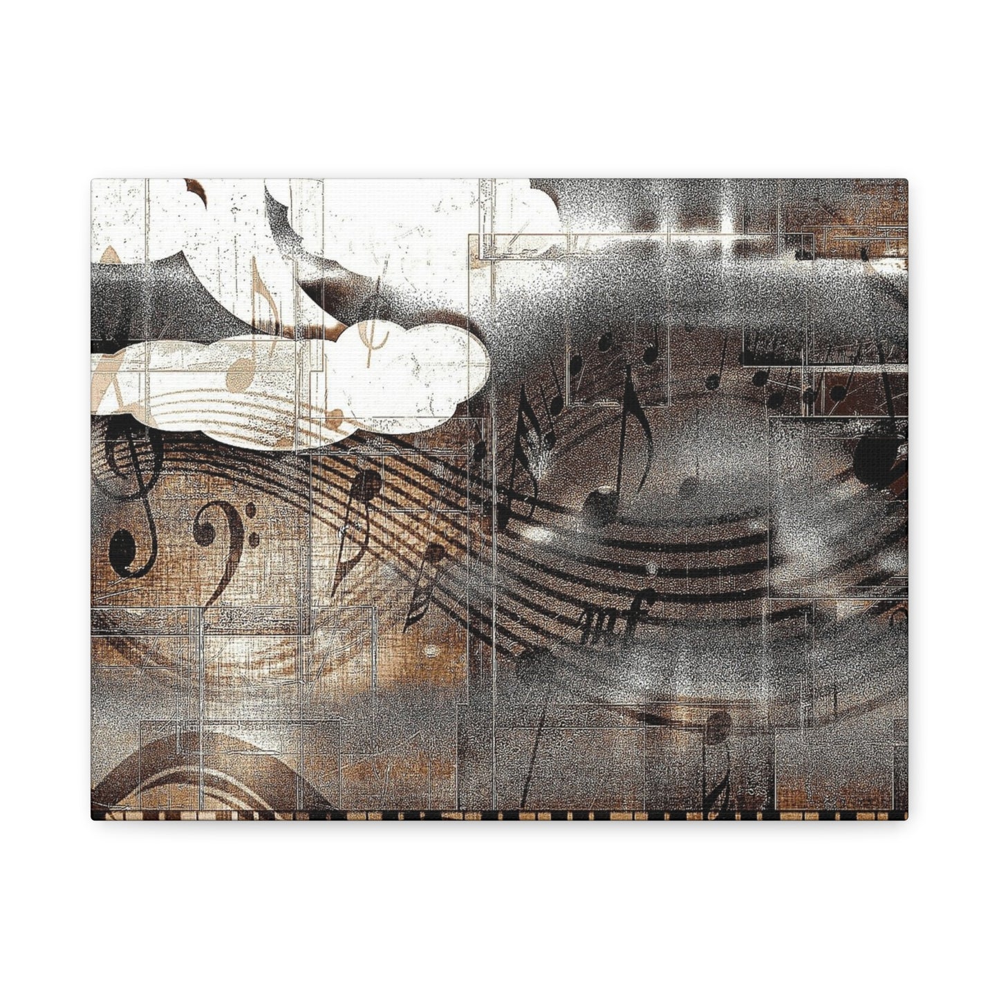 Abstract Musical Notes Matte Stretched Canvas Art (1.25")