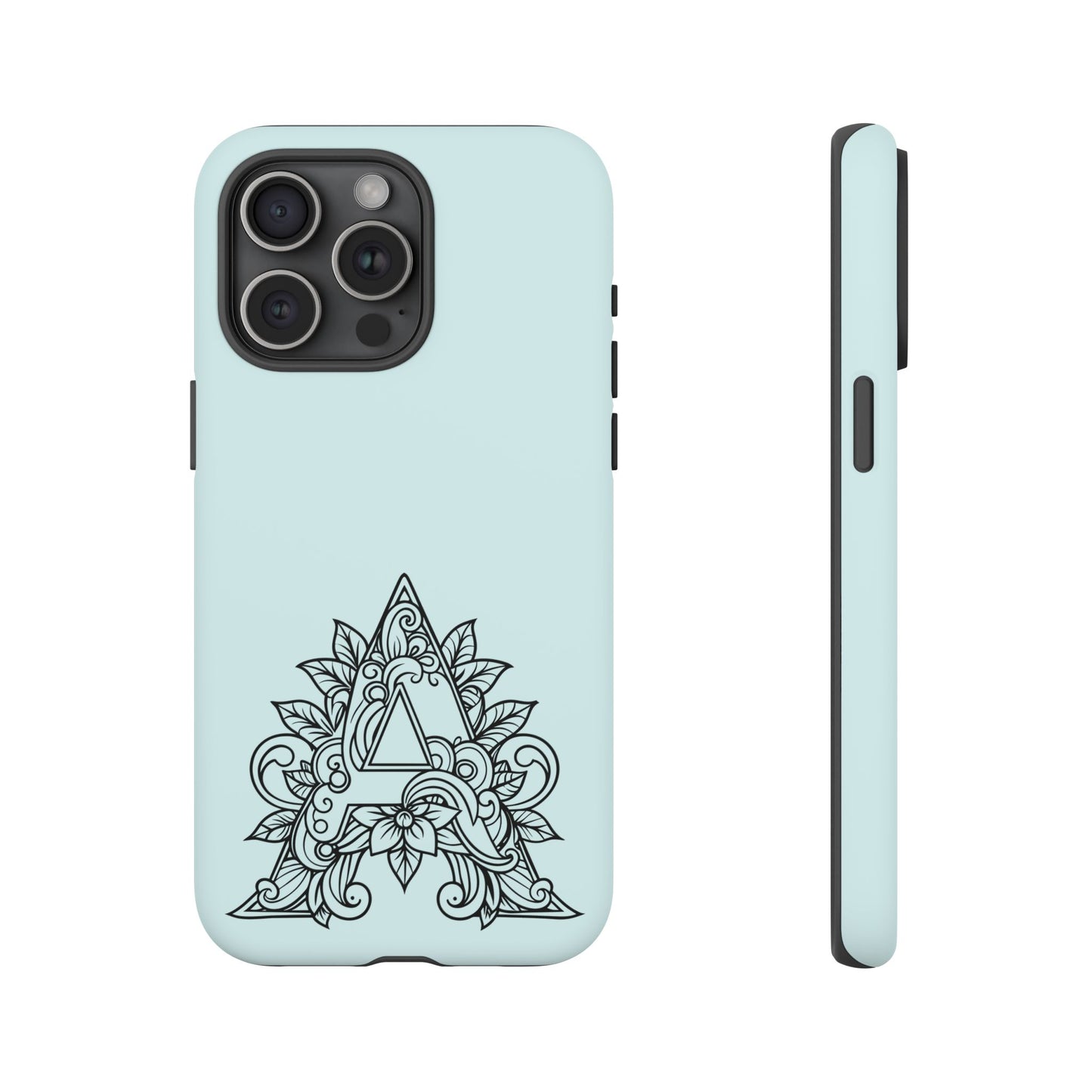 Personalized Tough Phone Case, Floral Monogram Cell Phone Cover, Custom Protective Case, Unique Gift, Birthday, Graduation