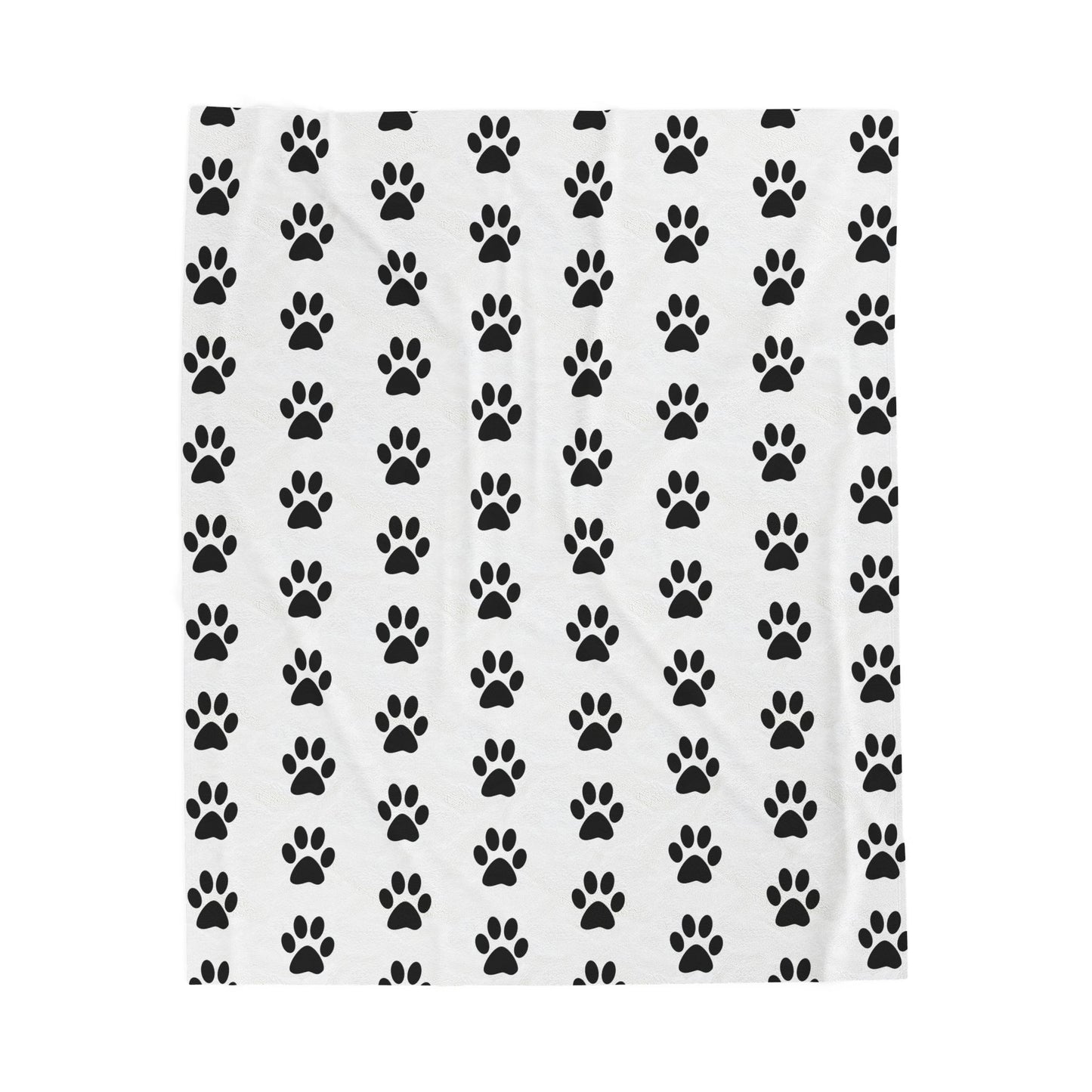 Paw Print Velveteen Plush Blanket, Cozy Pet Blanket, Dog Lover Gift, Soft Throw, Animal Print Home Decor