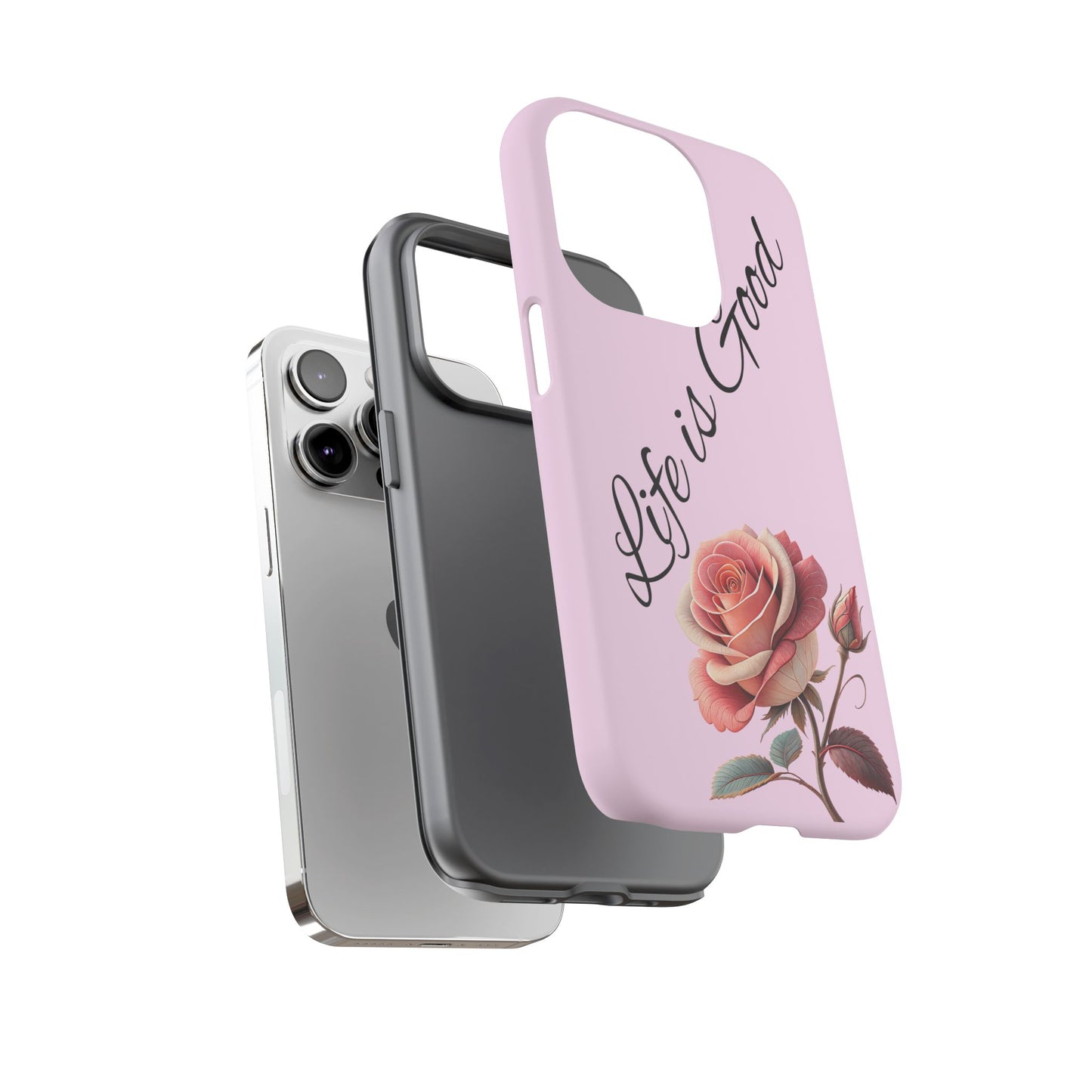 Roses & Positivity Phone Case - Floral Design, Life is Good, Tough Cases for Everyday Wear, Gift for Friends, Mother's Day, Spring [...]