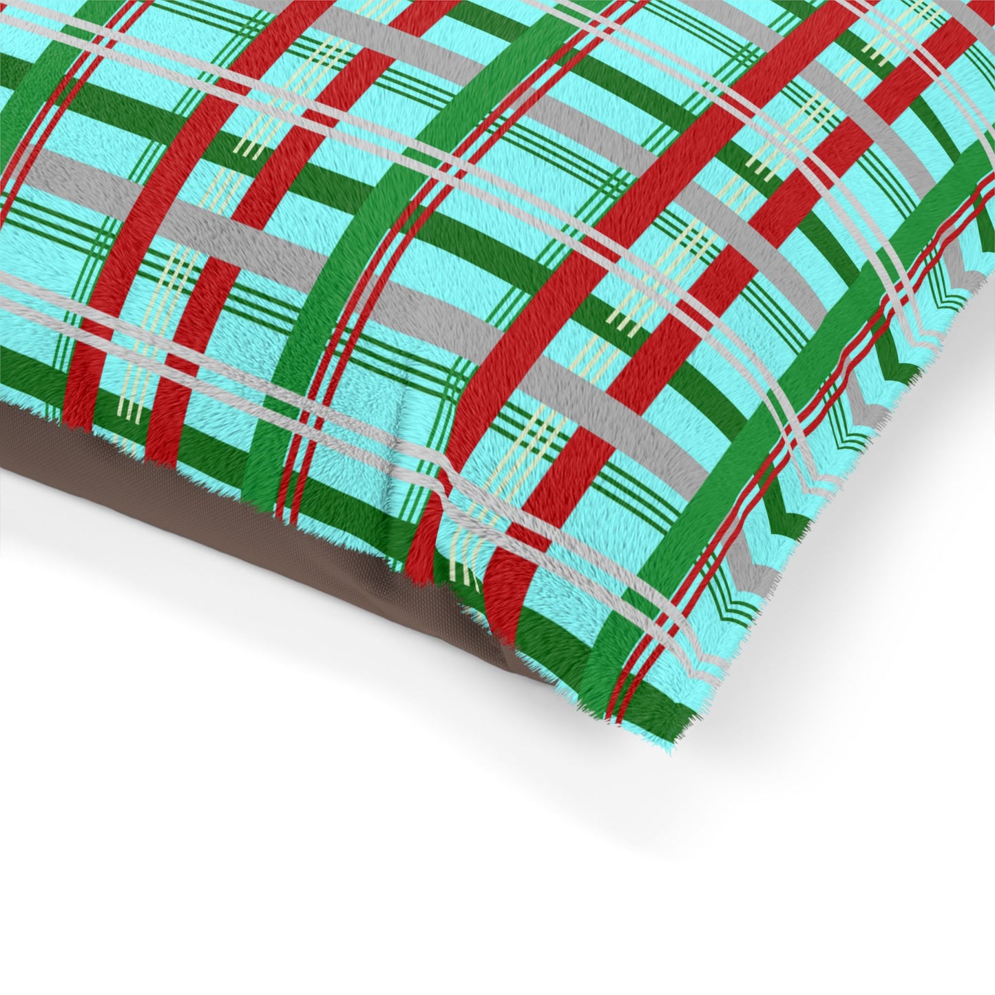 Festive Plaid Pet Bed | Cozy Dog Bed | Holiday Pet Cushion | Comfortable Cat Bed | Christmas Decor