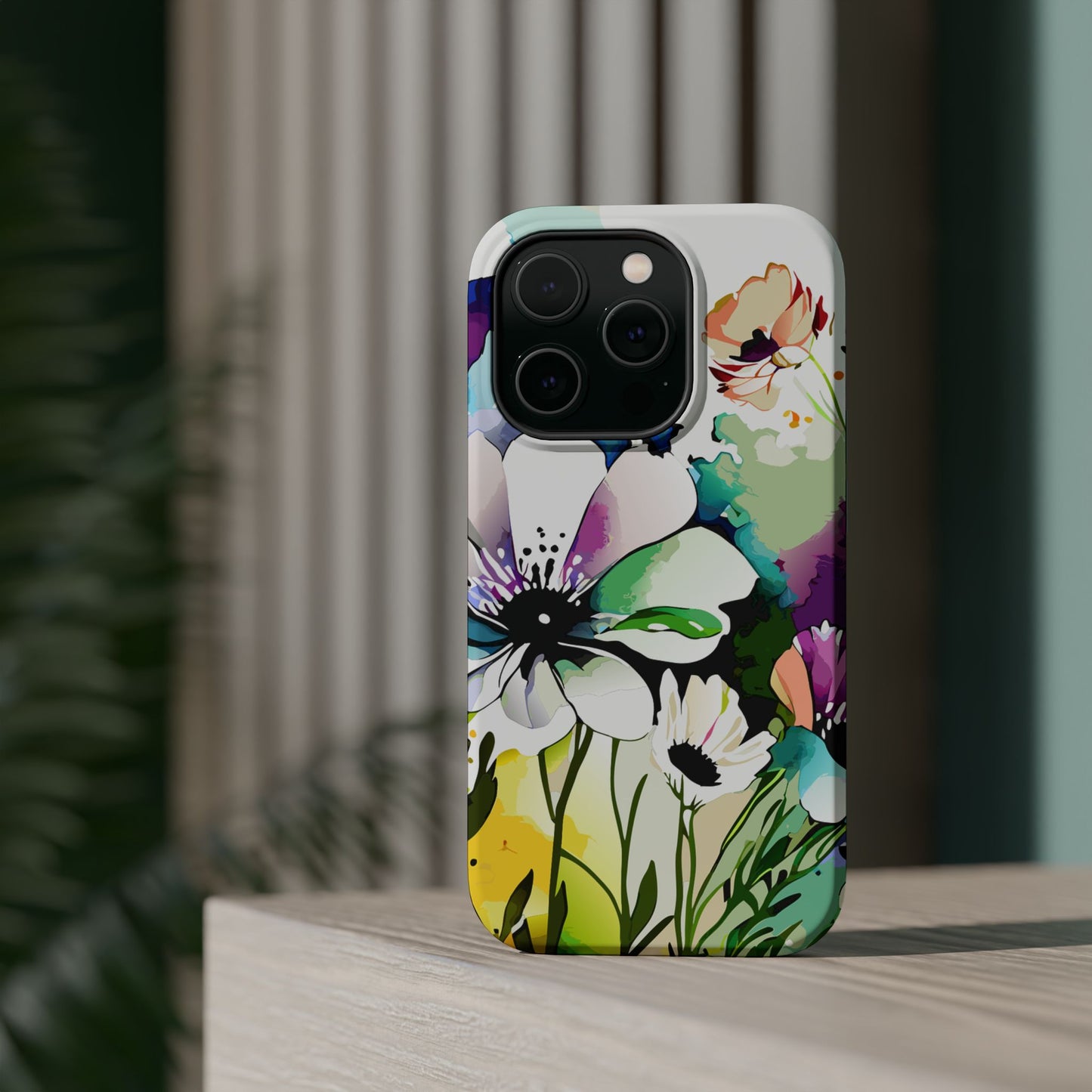 Floral Watercolor Magnetic Phone Case — Impact‑Resistant Protective Cover
