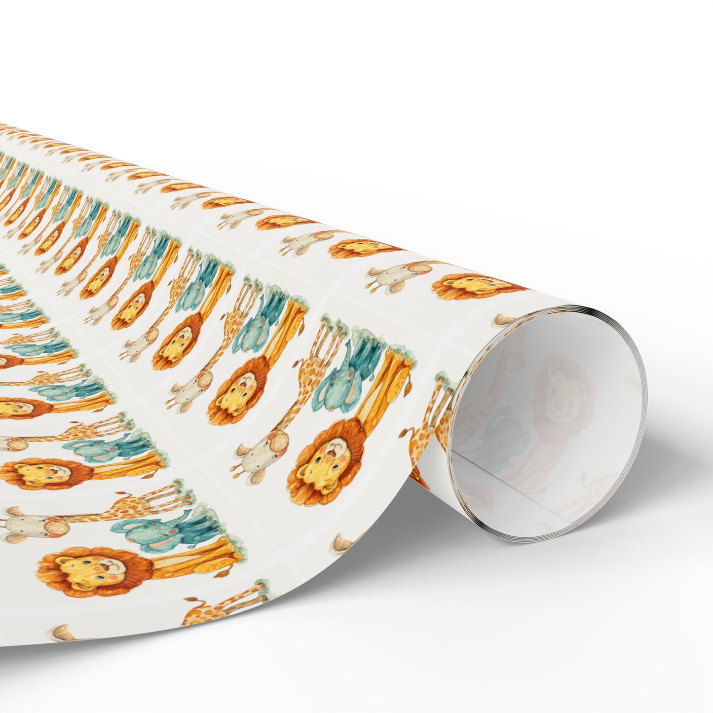 Lion Pattern Gift Wrapping Paper Roll — Whimsical Safari Kids Birthday Wrap