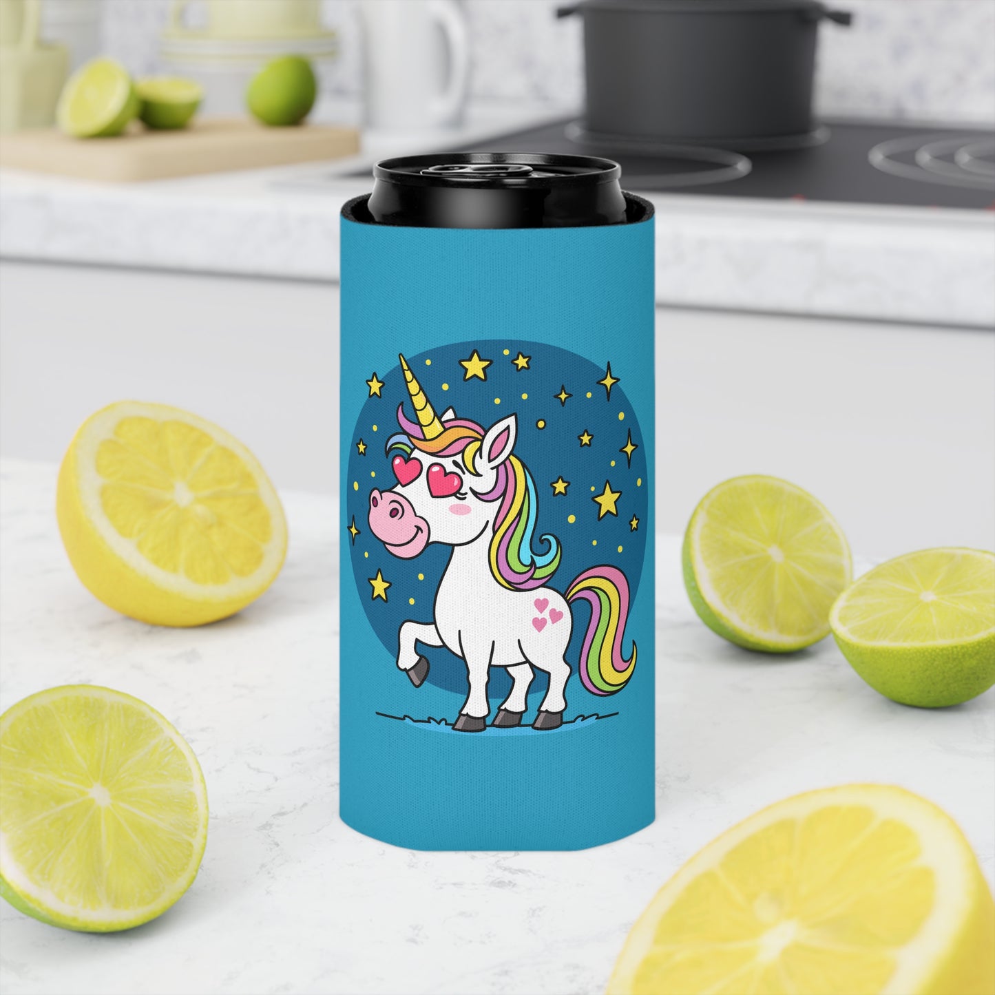 Whimsical Unicorn Can Cooler - Fun Drink Insulator for Parties, Birthdays, Summer BBQs, Magical Celebrations, Gift for Unicorn Lovers