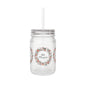 Floral Mason Jar with Straw - Perfect for Home Decor, Garden Parties, Weddings, Rustic Events, Drinkware