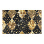 Elegant Area Rug with Gold and Black Pattern