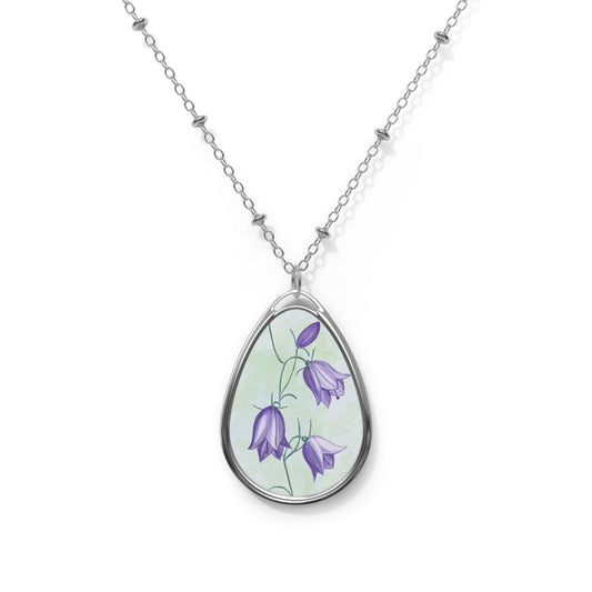 Delicate Floral Teardrop Necklace, Nature-Inspired Jewelry, Gift for Her, Spring Accessory, Anniversary Present, Customizable Charm