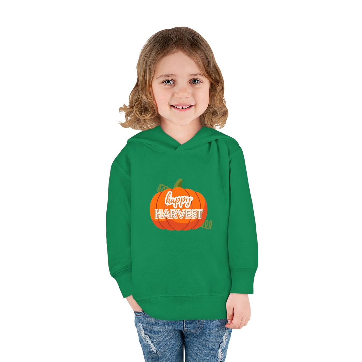 Toddler Happy Harvest Pullover Hoodie, Fall Kids Sweatshirt, Pumpkin Hoodie, Thanksgiving Gift, Cozy Autumn Wear