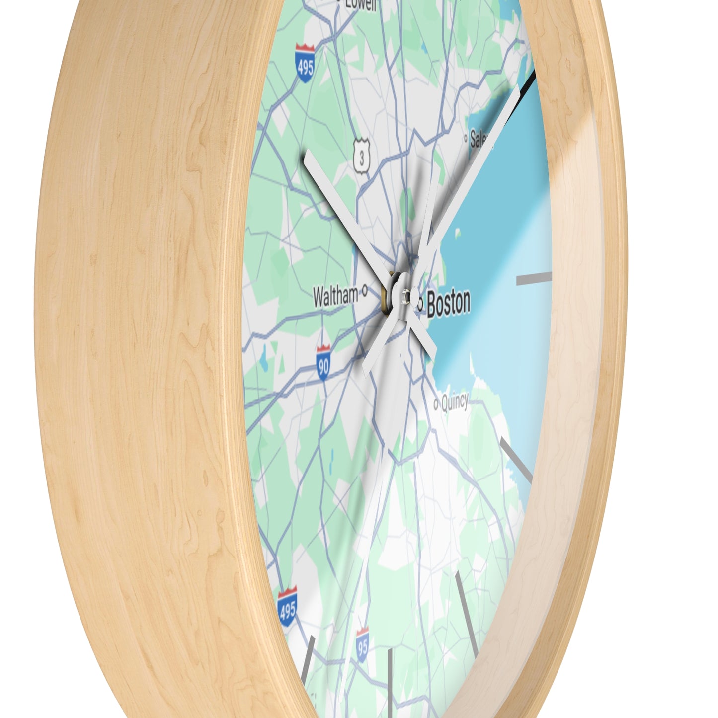 Boston Map Wall Clock - Unique Home Decor, Gift for Boston Lovers, Custom Wall Art, Office Decorations, Modern Timepiece