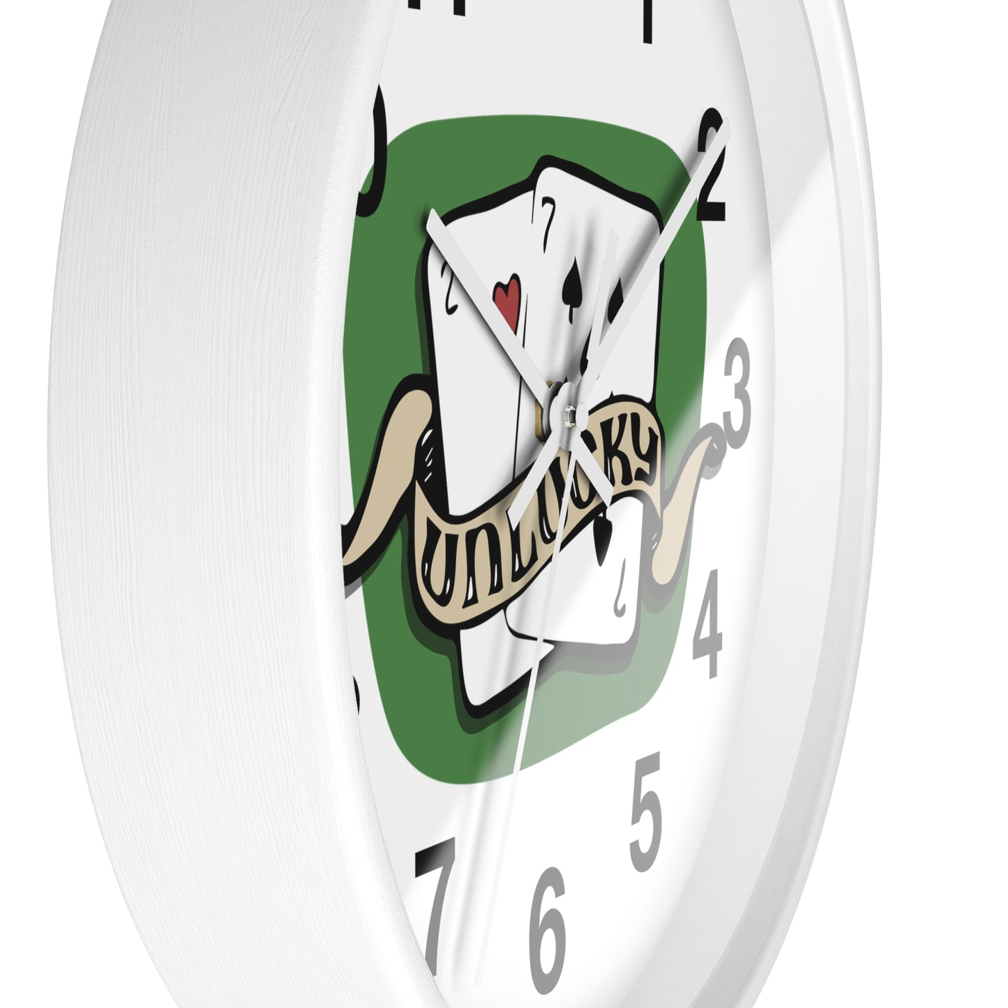 Vintage Playing Cards Wall Clock | Unlucky Tattoo Style Poker Design