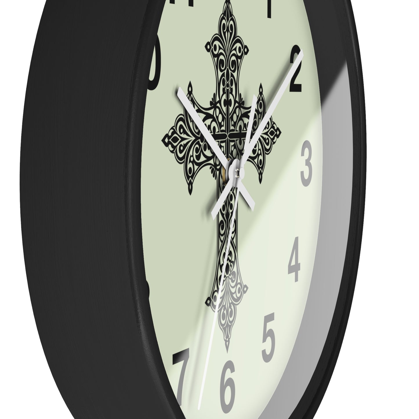 Elegant Cross Wall Clock | Faith-Inspired Home Decor, Unique Gift for Christians, Living Room Accent, Religious Wall Art
