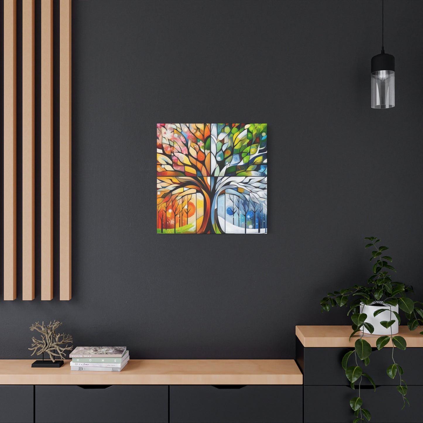 Seasons Tree Canvas Wall Art — Four Seasons Matte Stretched Canvas