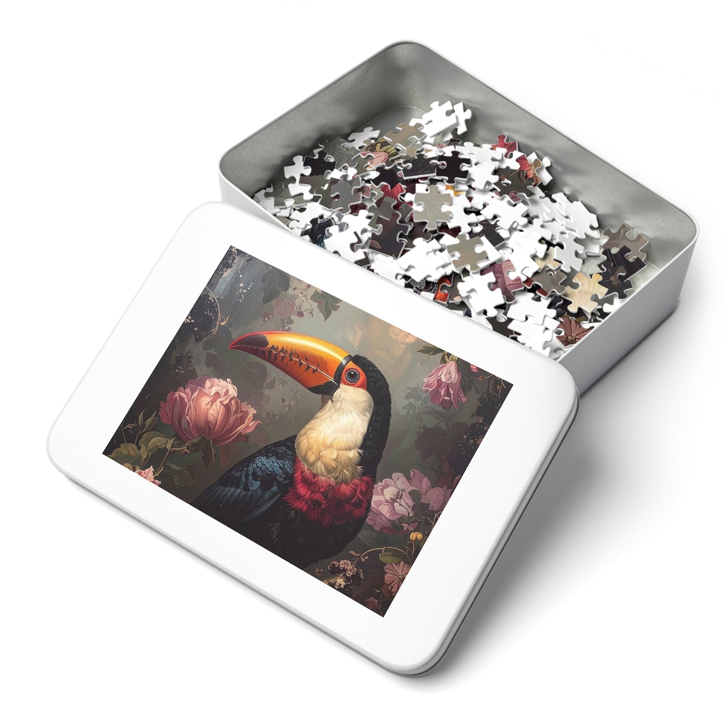 Vibrant Toucan Jigsaw Puzzle with Tin - Bird Lovers Gift, Home Decor, Family Activity, Tropical Art, Unique Presents