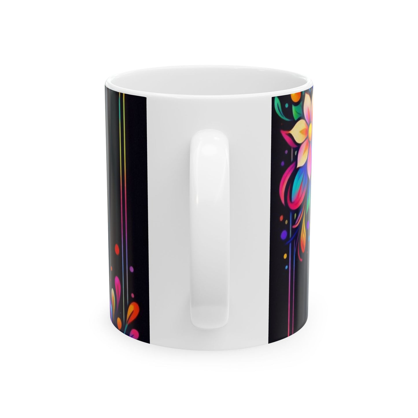 Thank You Very Much Ceramic Mug — Colorful Floral Gratitude Coffee Cup (11oz/15oz)