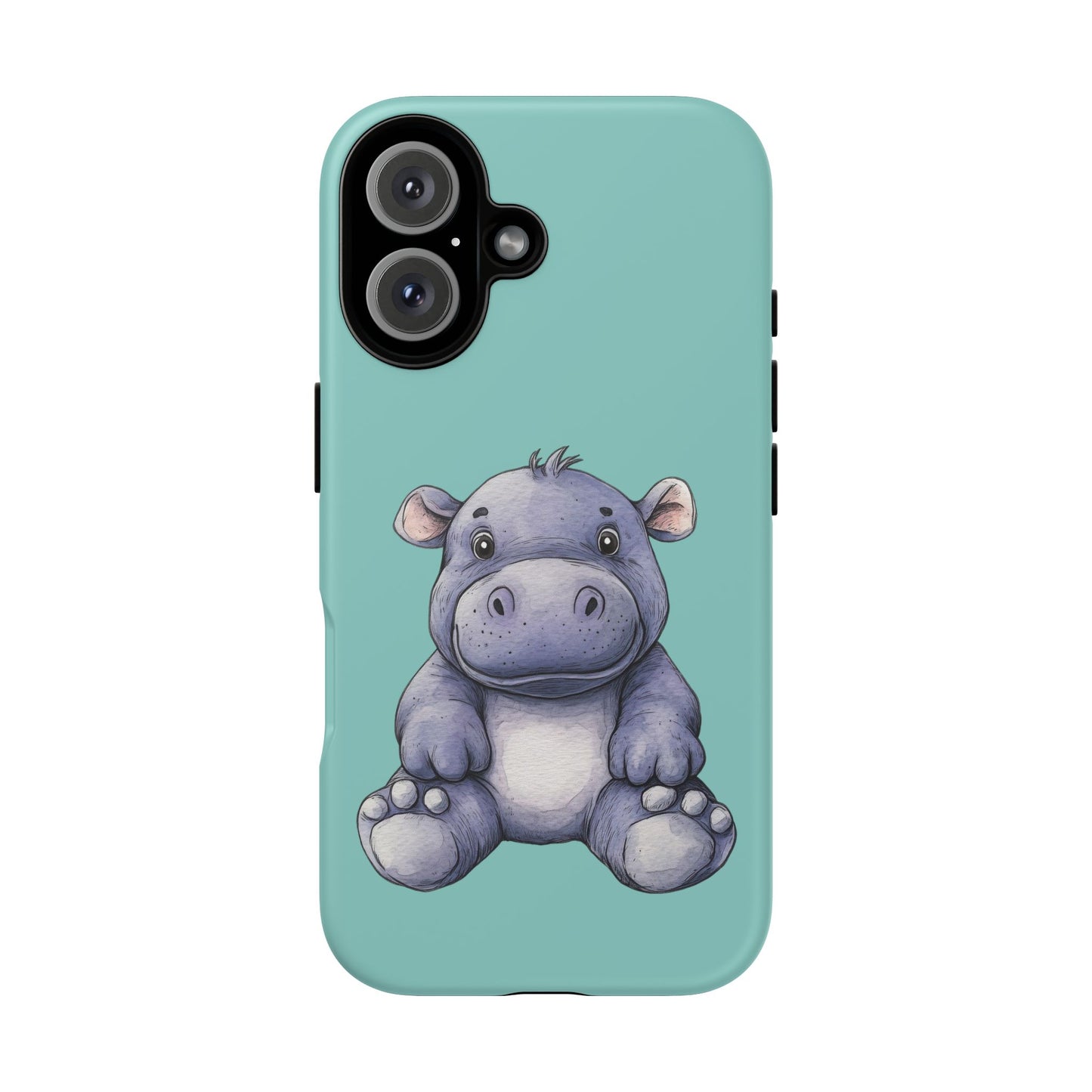 Cute Hippo Phone Case, Tough Phone Cover, Fun Animal Case, Gift for Kids, Cute Decor, Birthday Present