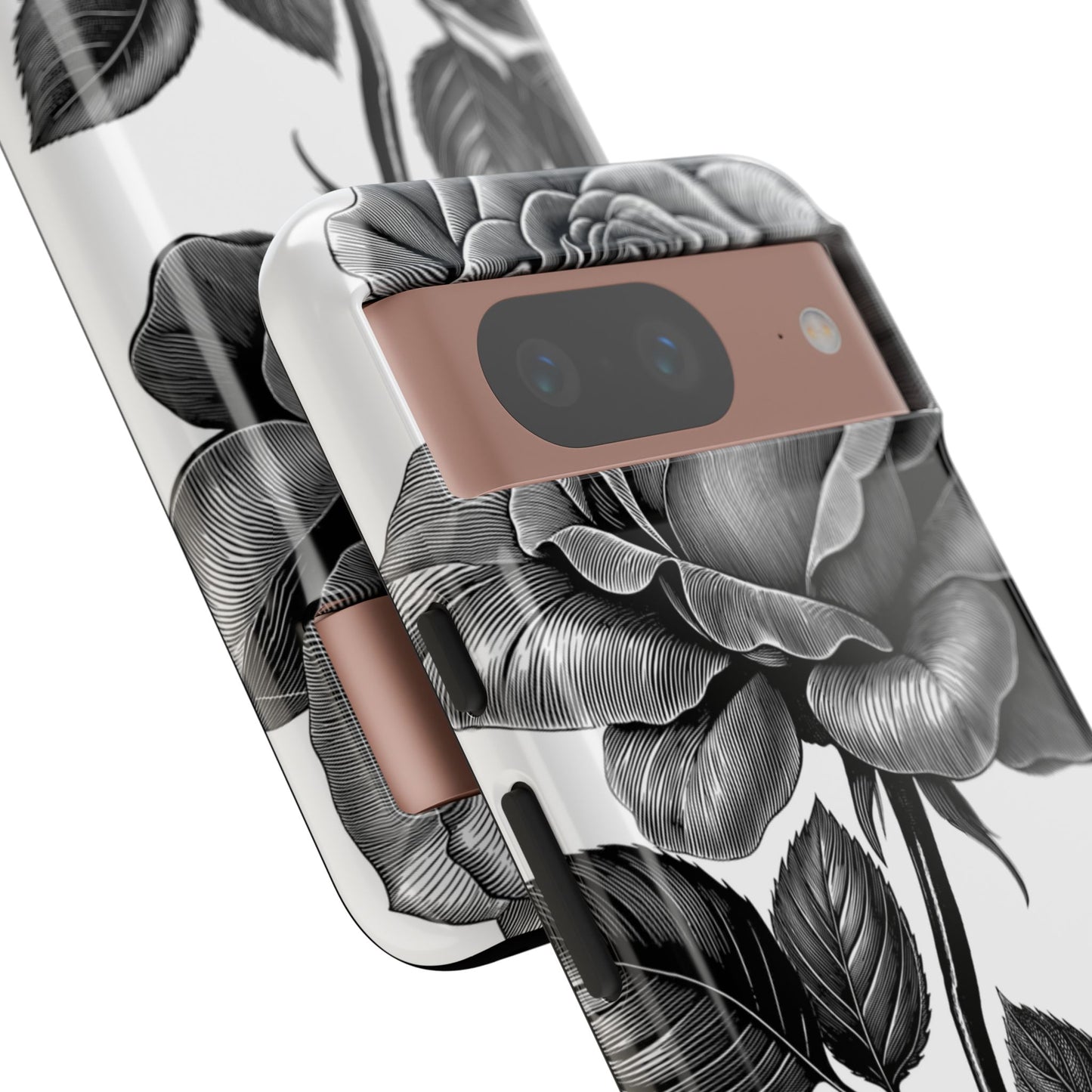 Elegant Floral Phone Case - Tough Cases, Black Rose Design, Floral Phone Cover, Stylish Phone Accessory, Gift for Her, Mother's Day