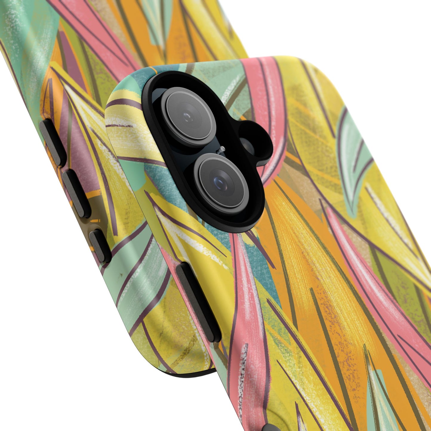 Vibrant Phone Case with Colorful Leaf Design, Tough Cases for Nature Lovers, Eco-Friendly Gift, Summer Vibes, Floral Phone Cover