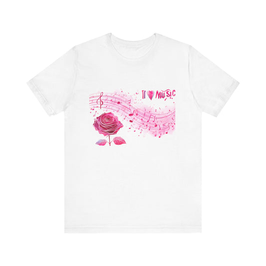I Love Music Tee, Music Lover Shirt, Floral Music Notes Top