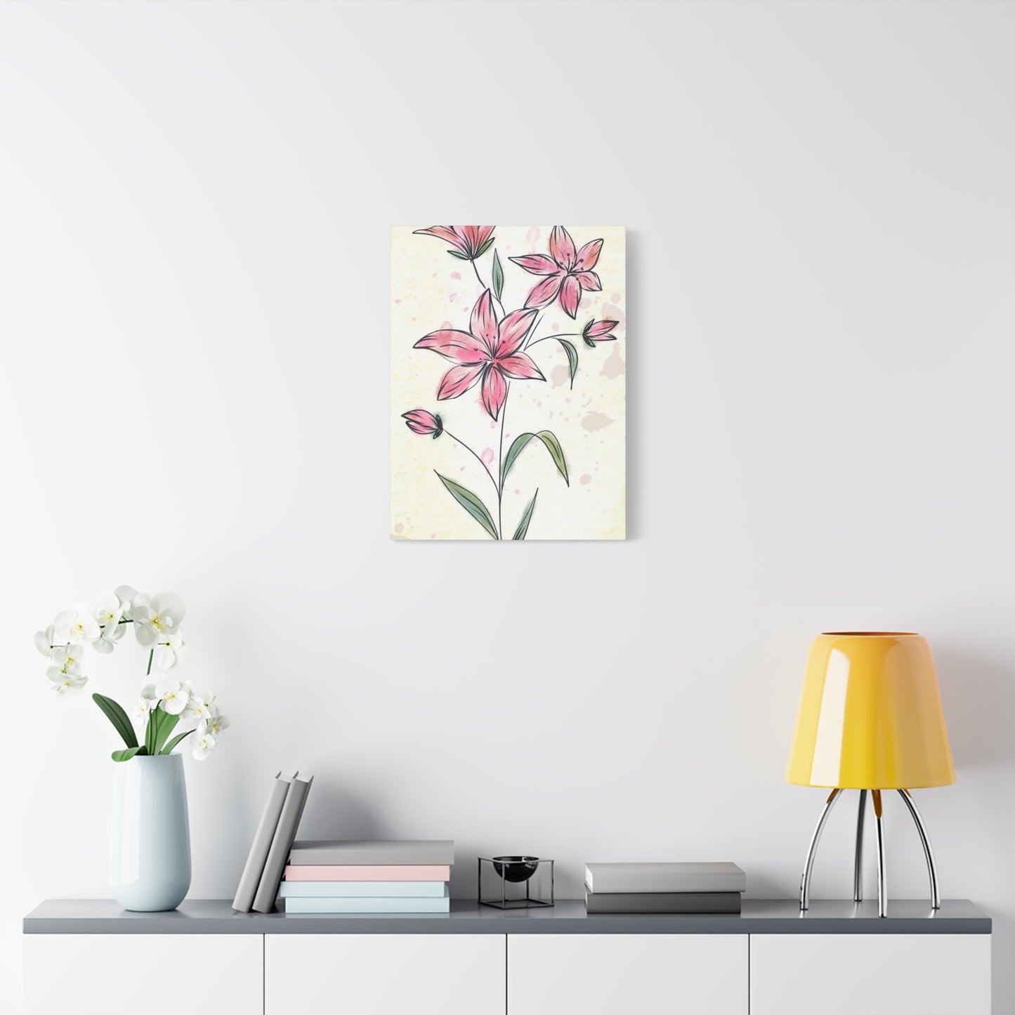 Matte Canvas, Stretched, 1.25" Tulips Pink Flowers