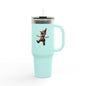 Whimsical Insulated Travel Mug, 40oz - Fun Gnome Design, Perfect for Coffee Lovers, Gifts for Her, Outdoor Adventures, Road Trips