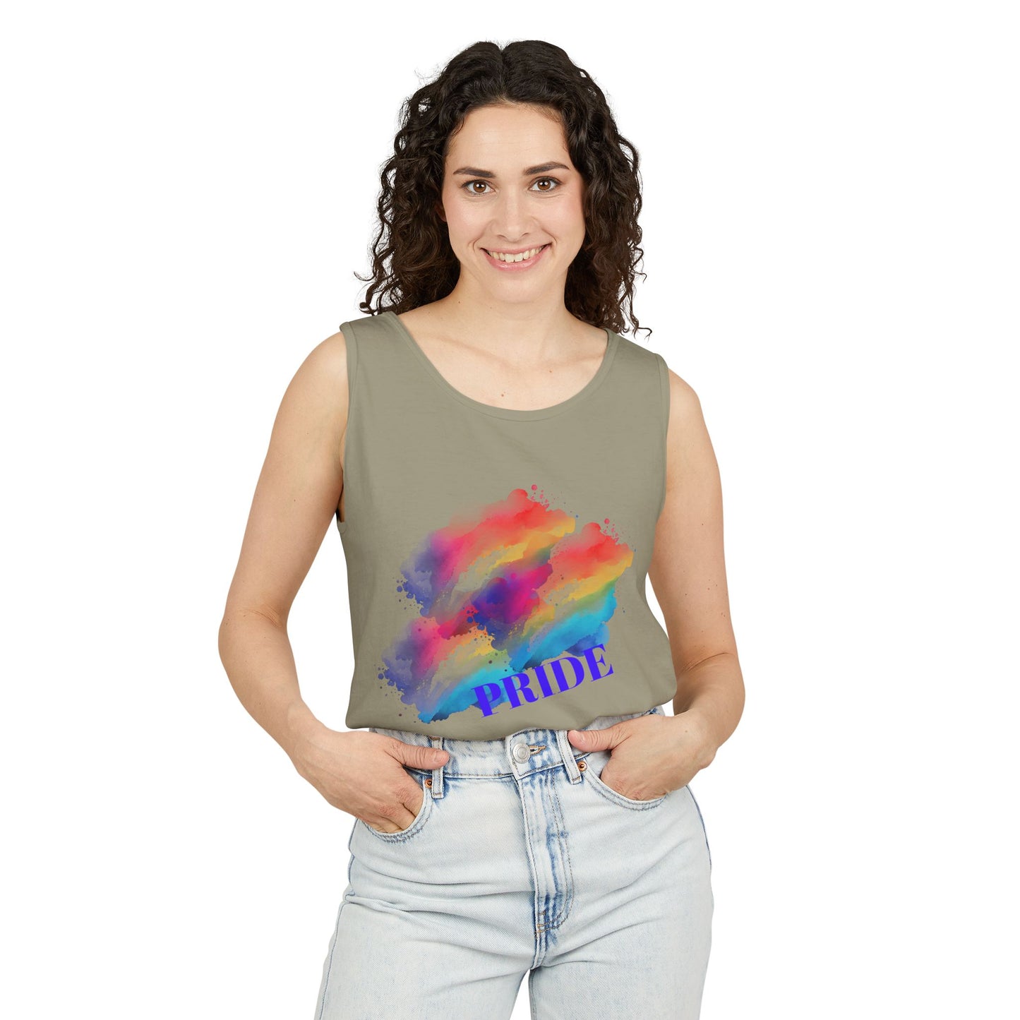 Vibrant Watercolor Unisex Tank Top, Summer Fashion, Pride Apparel, Beach Wear, Casual Top, LGBTQ+ Gift